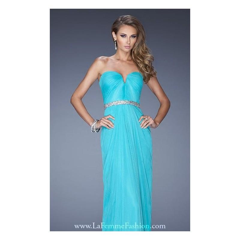 Mariage - Aquamarine Strapless Sweetheart Gown by La Femme - Color Your Classy Wardrobe