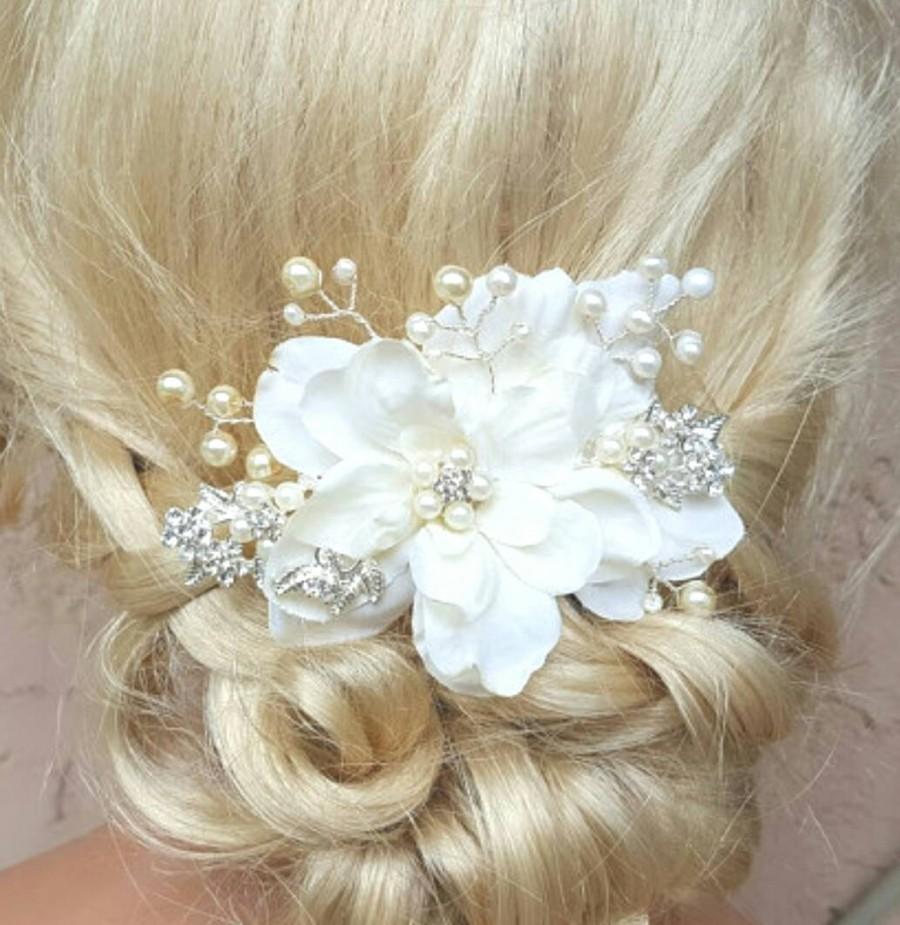 Hochzeit - Wedding  Hair Comb, Wedding Hair Accessories, Bridal Hair Comb, Pearl Hair Comb, Crystal Hair Comb, Bridal Hair Accessories, Floral Comb