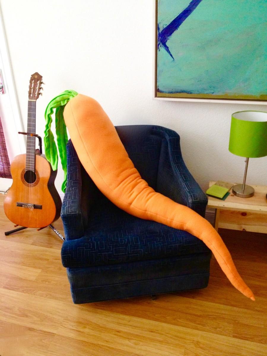 Wedding - Carrot Pillow - Giant 4 Foot Long Body Pillow for Loneliness