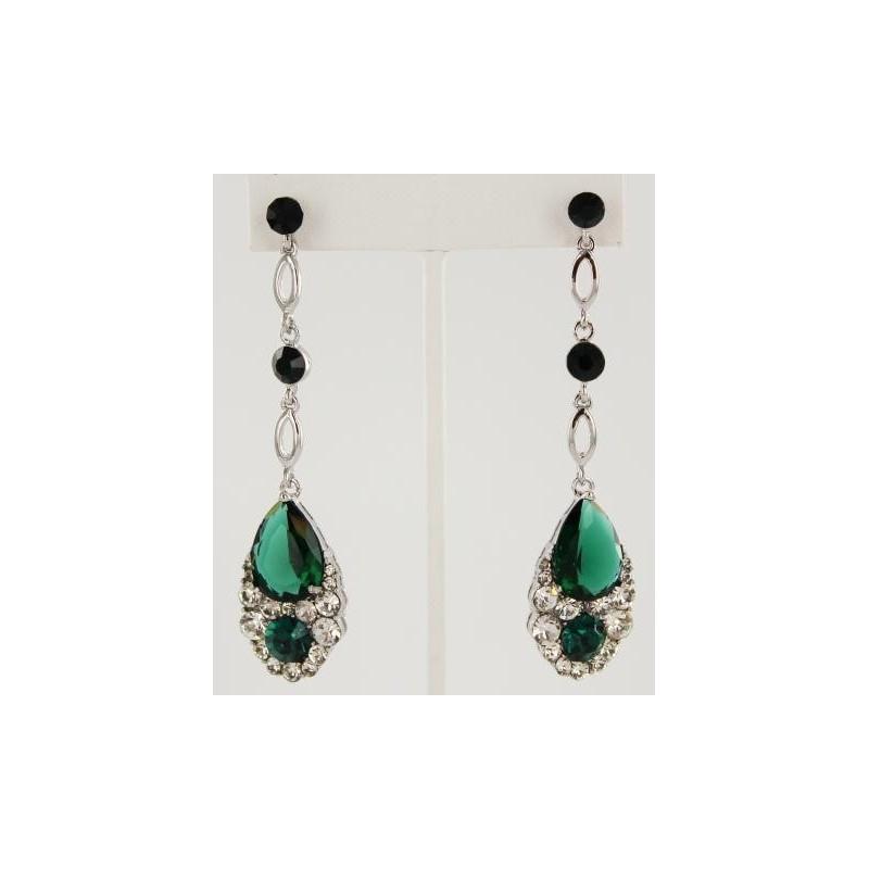 Mariage - Helens Heart Earrings JE-X001790-S-Emerald Helen's Heart Earrings - Rich Your Wedding Day