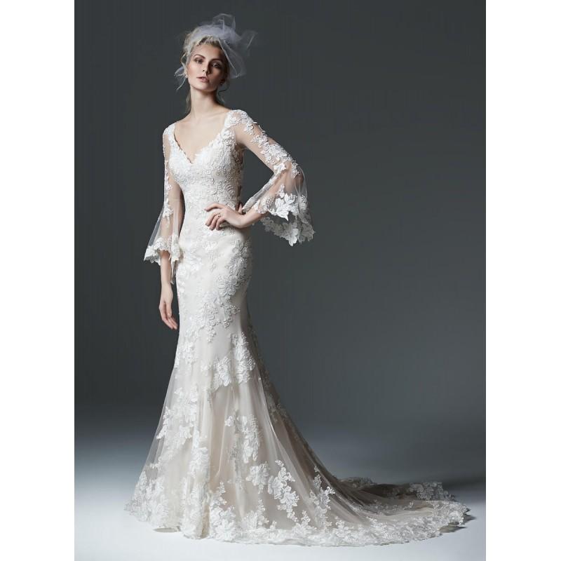Hochzeit - White/Pewter Accent Sottero and Midgley by Maggie Sottero Gabriella - Brand Wedding Store Online