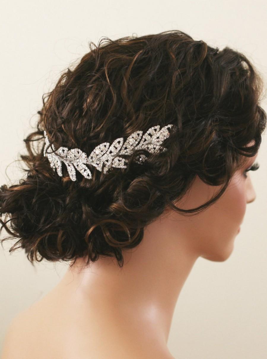 زفاف - Ebba - Bridal HeadPiece - Wedding hair accessory  - Crystal Leaf Hair Vine Bridal Hair Accessory - Bridal Hair Piece