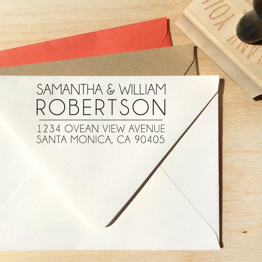 Hochzeit - Modern and elegant custom return address stamp, custom gift, housewarming gift, wedding gift