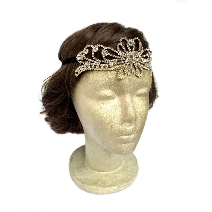 Hochzeit - Gold Wedding Hair Accessories, Gatsby Headpiece, Bridal Crown, 1920s Headband, Wedding Tiara, Bridal Headpiece, Crystal Tiara, Filigree