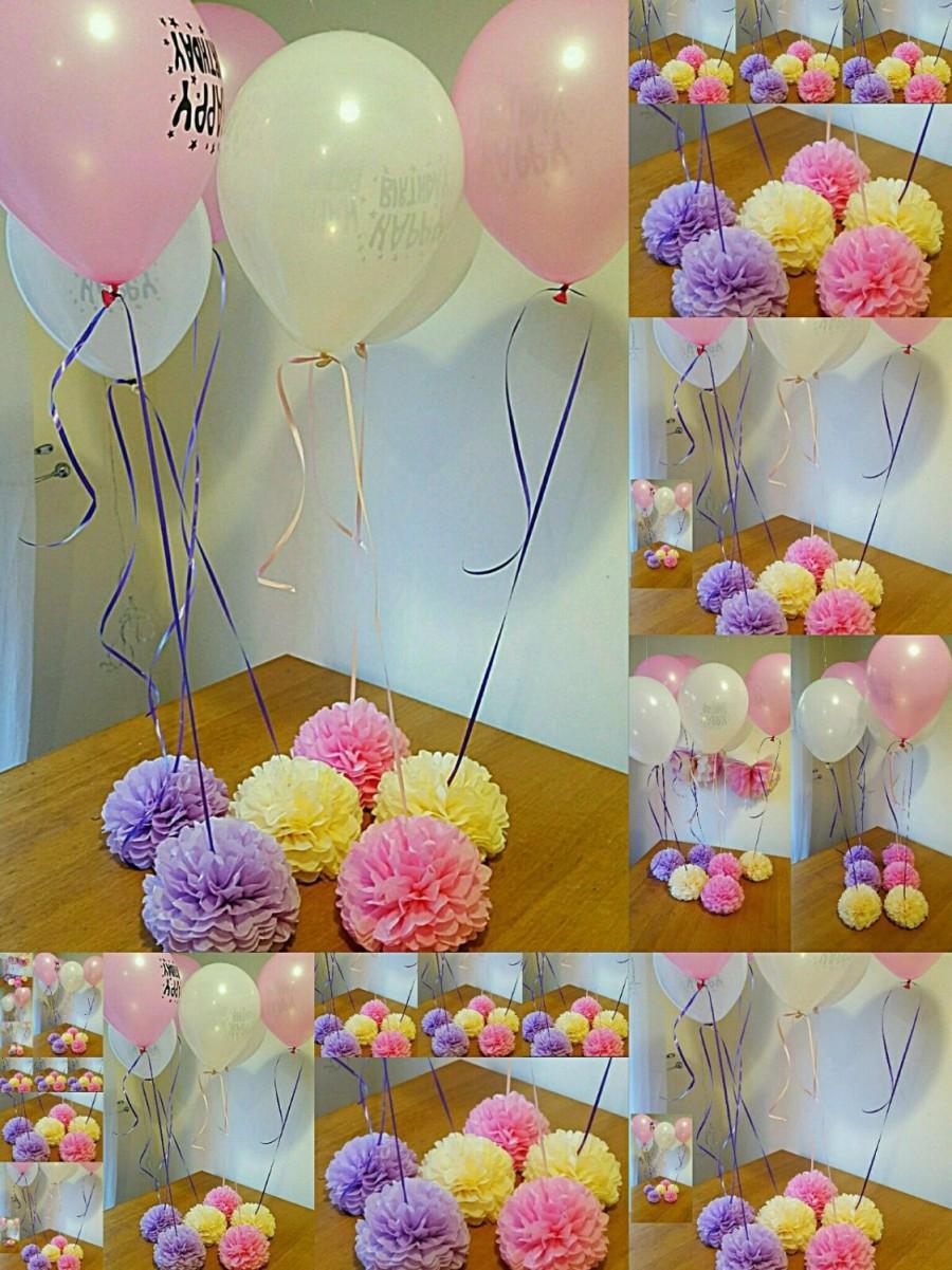 Wedding - Wedding party baby shower christening  balloon weights,table centrepieces and decorations tissue paper pompoms ..balloons not included