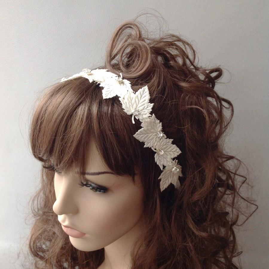 Wedding - Bridal Headband, Wedding headband, Pearl Wedding Headband, hair jewelry, ivory head piece, brides accessories, gift for her - $42.00 USD