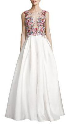 Mariage - Basix Black Label Floral Beaded Gown