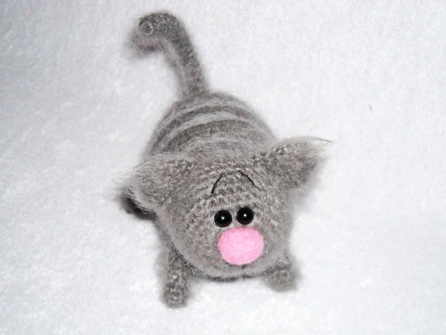 Wedding - Animal Cat Crochet toy doll Funny Amigurumi cat kitty Crochet gray Cat stuffed animal handmade plush cat lover gift cute kawaii cats kitten