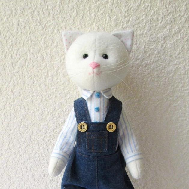 Wedding - Cat Handmade Doll, Cat,Cat-stuffed toy, cloth doll, Doll Fabric cat , Cat doll, baby gift,girl gift,cat lover gift, boy gift