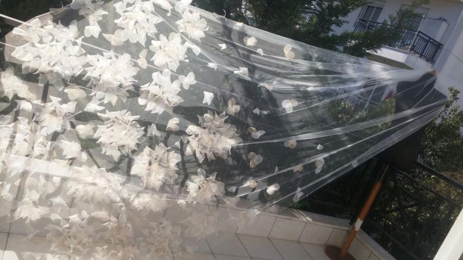 Wedding - Two Color Floral Sweet VEIL - NEW Design