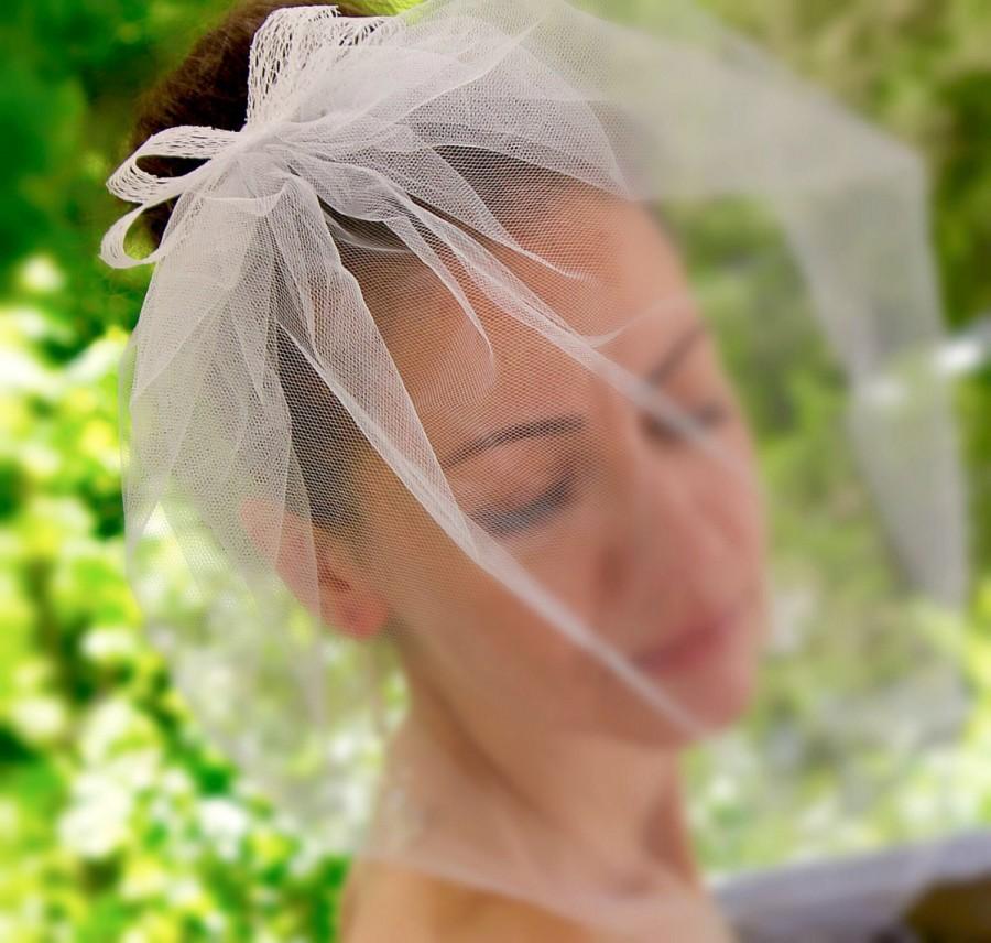 Свадьба - Tulle Birdcage Veil, Bridal Veil, Blusher Veil, Wedding Birdcage Veil