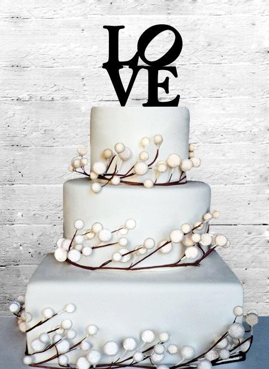 Свадьба - Love 4" Wedding Cake topper Monogram cake topper Personalized Cake topper Acrylic Cake Topper