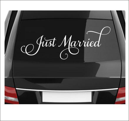 Свадьба - Just Married Decal Vinyl Decal Wedding Decal Wedding Decor Just Married Car Vinyl Decal Removable Decal Vinyl Decal Wedding Decal Fancy