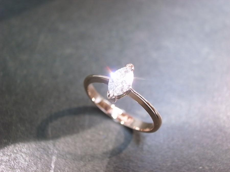 زفاف - Engagement Diamond Ring in 14K Rose Gold Wedding Rings Women Band Jewelry Custom Design Personalized Jewellery Marquise Diamond Bands Gift