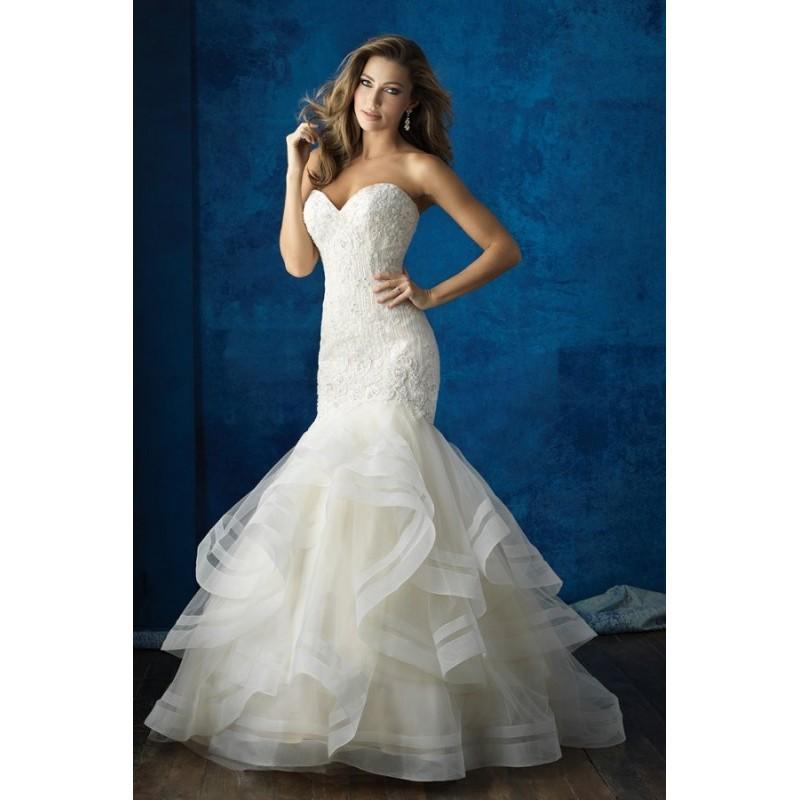 Hochzeit - Style 9364 by Allure Bridals - Mermaid Chapel Length Floor length Tulle Sweetheart Sleeveless Dress - 2017 Unique Wedding Shop