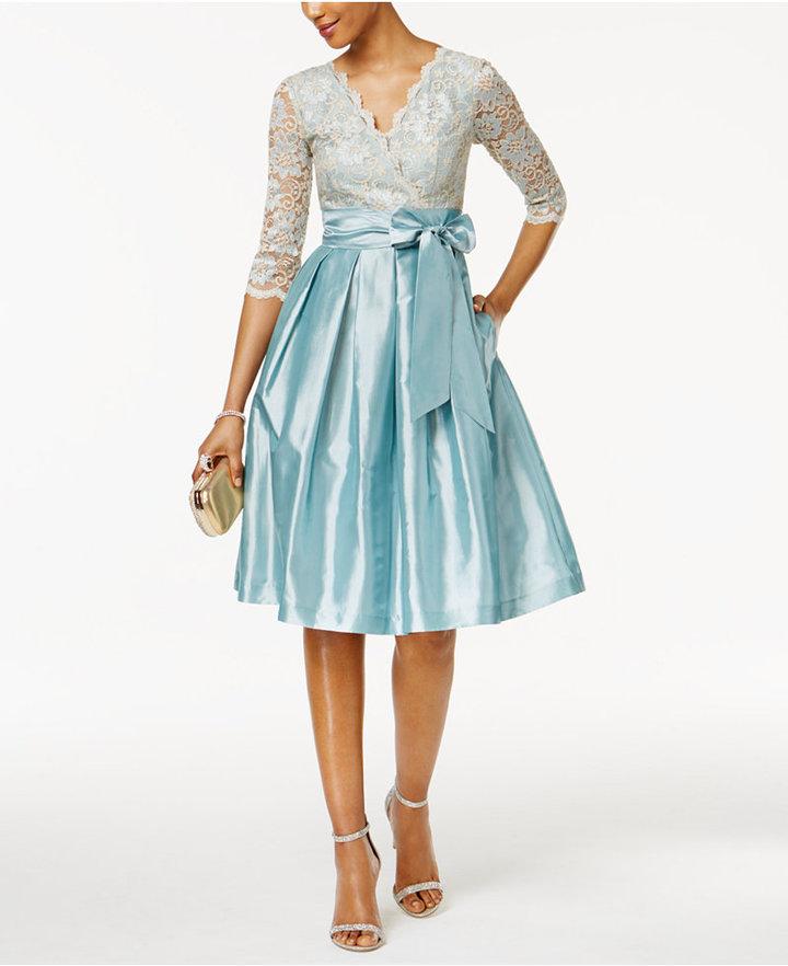 Wedding - Jessica Howard Lace Taffeta Fit & Flare Dress