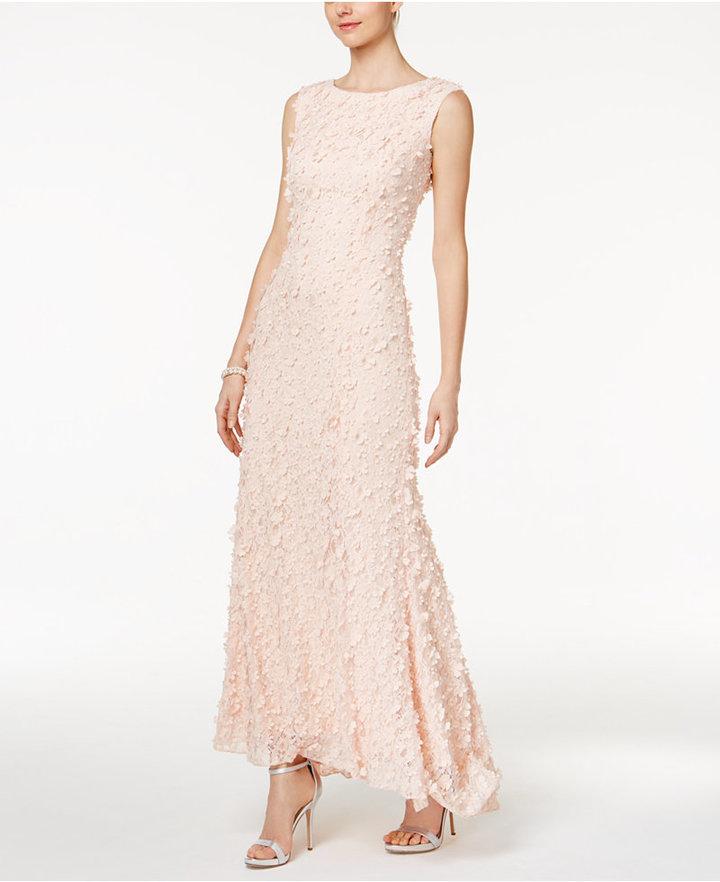 Mariage - Tahari ASL 3-D Floral Lace Gown