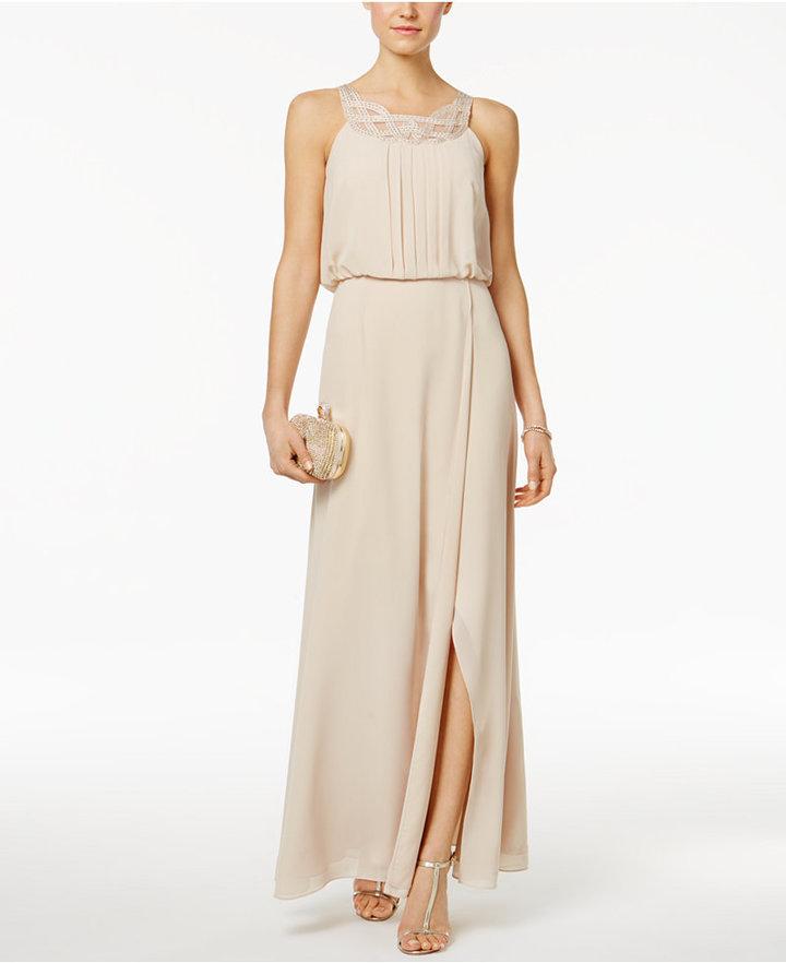Mariage - Jessica Howard Braided-Neck Blouson Gown