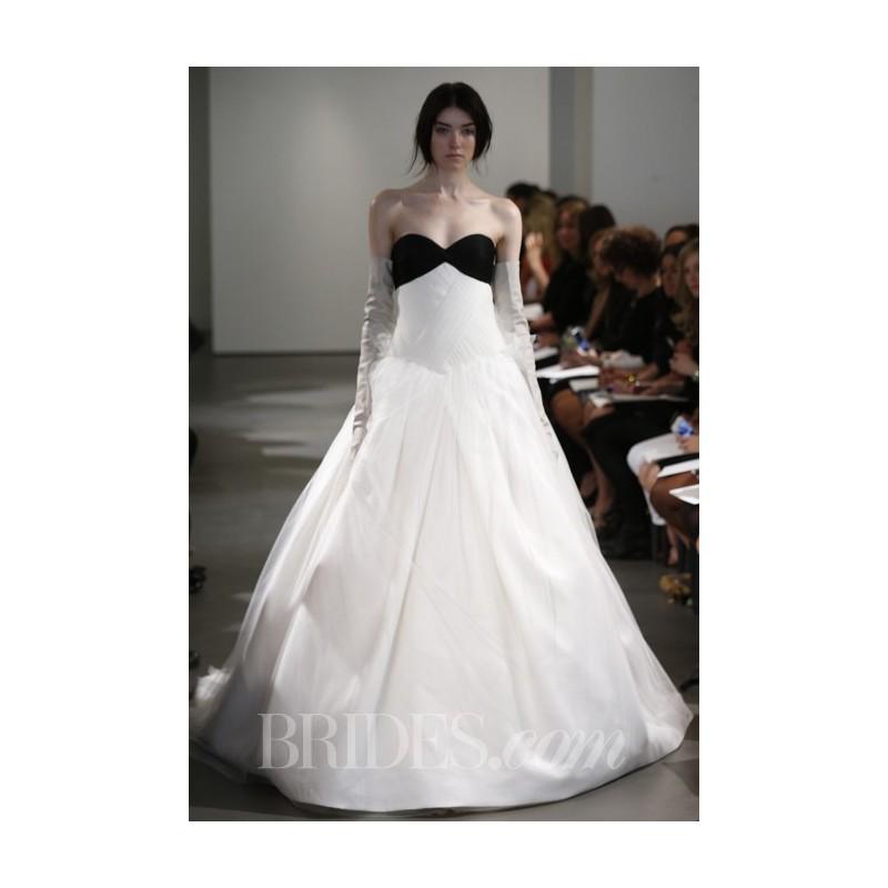 Wedding - Vera Wang - Spring 2014 - Ivory And Black Sweetheart Ball Gown - Stunning Cheap Wedding Dresses