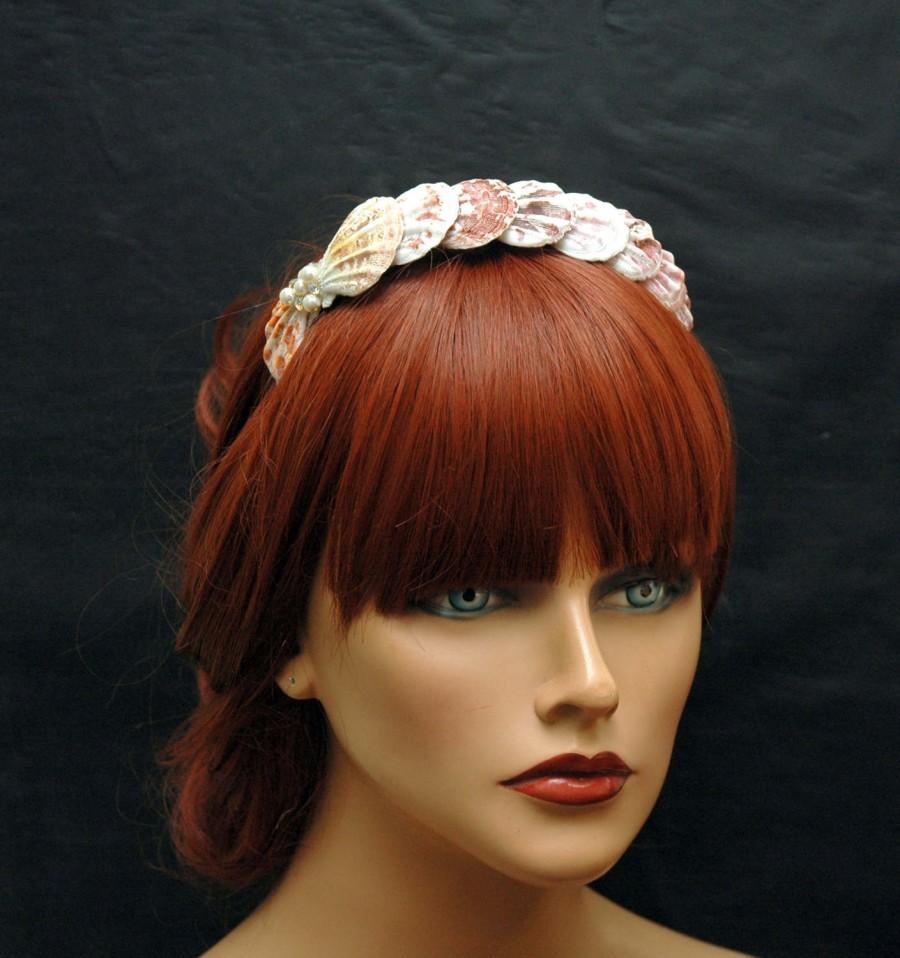 زفاف - Seashell Headband, Beach Wedding Headpiece, OOAK, Mermaid Hair Accessory, Pearl Headband, Nautical Mermaid Headband - $37.00 USD