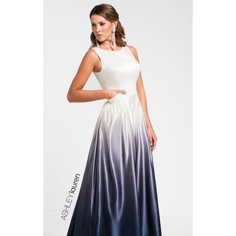 زفاف - Navy Ombre Ombre Long Gown by ASHLEYlauren - Color Your Classy Wardrobe