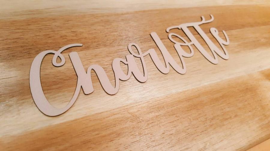 Wedding - 10 Personalised Calligraphy Place Names/Table Setting (Matt Gold/Silver/Blush/Bronze Pearlescent - 6cm height)