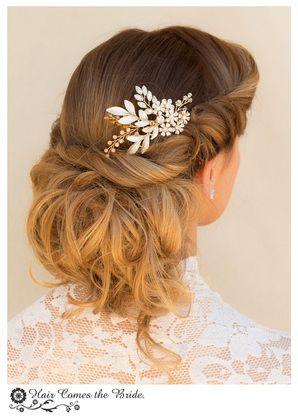 Wedding - Stunning Gold Rhinestone Leaf Bridal Hair Comb ~ "Chelsea"