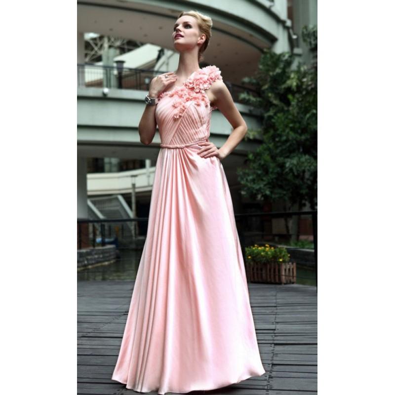 زفاف - Absorbing Pleated Appliqued Floor Length Faddish A-line Prom Dress In Canada Prom Dress Prices - dressosity.com
