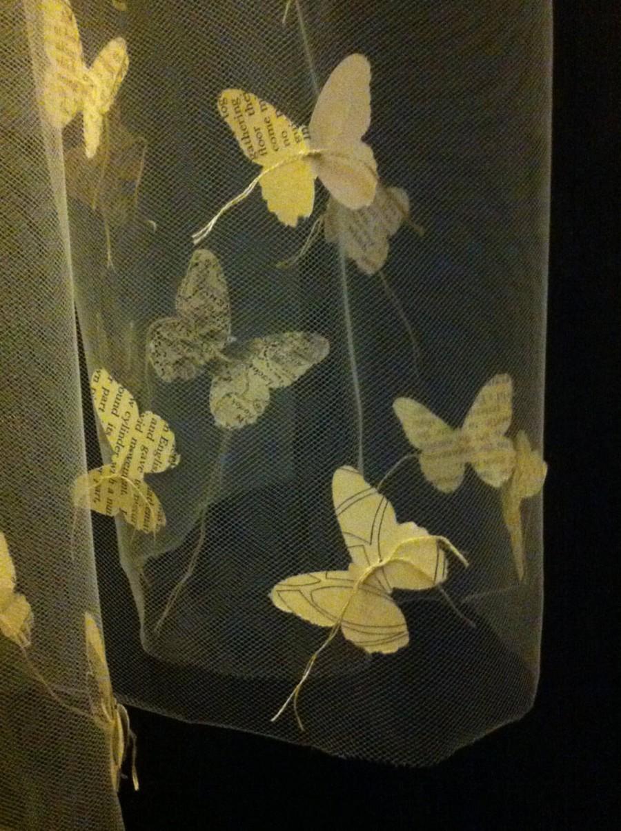 Hochzeit - Eco Bridal Veil with butterflies