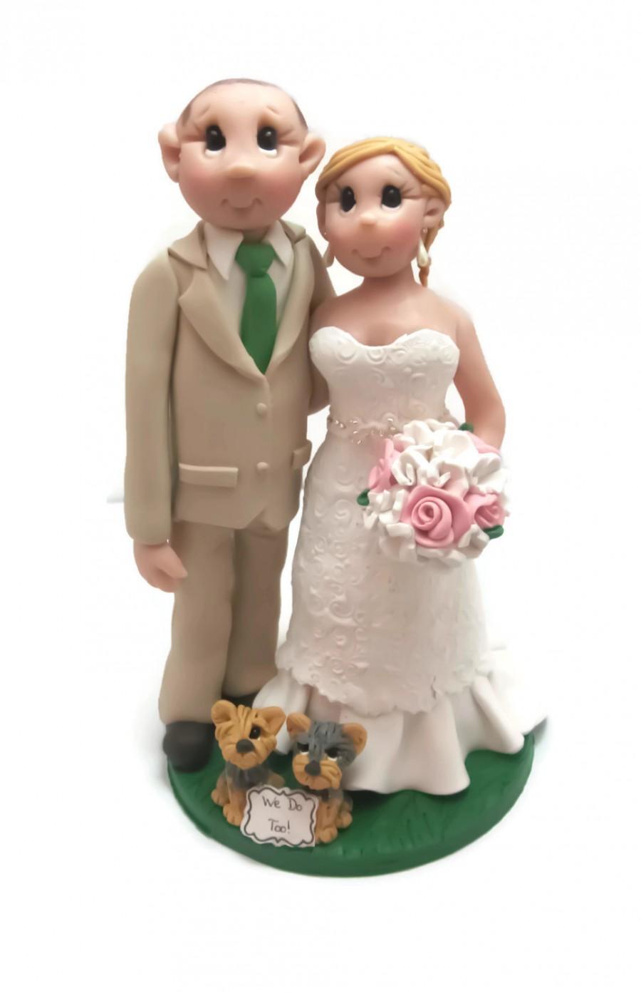 Wedding - Custom wedding cake topper, pet lovers wedding cake topper, Bride and groom cake topper, Mr and Mrs cake topper, personalized cake topper