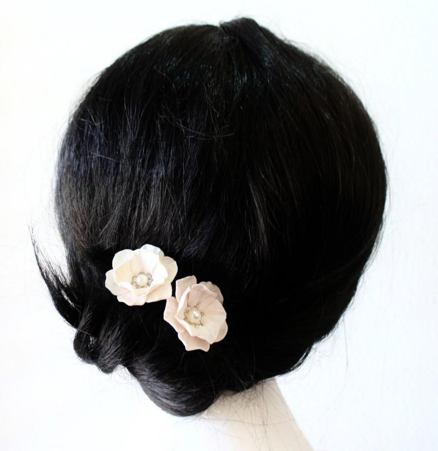 Wedding - White Flower - Wedding Hair Accessories, Bohemian Wedding Hairstyles Hair Flower - Set