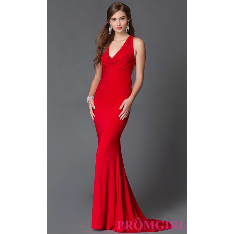زفاف - Stunning Xtreme Cowl Neck Open Back Prom Dress with Jewel Detailing - Discount Evening Dresses 