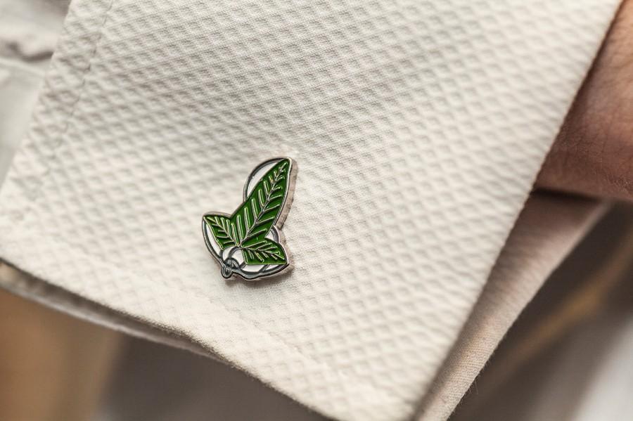 Mariage - LOTR Leaf of Lorien Cuff Links - Middle Earth, The Hobbit, J. R. R. Tolkien