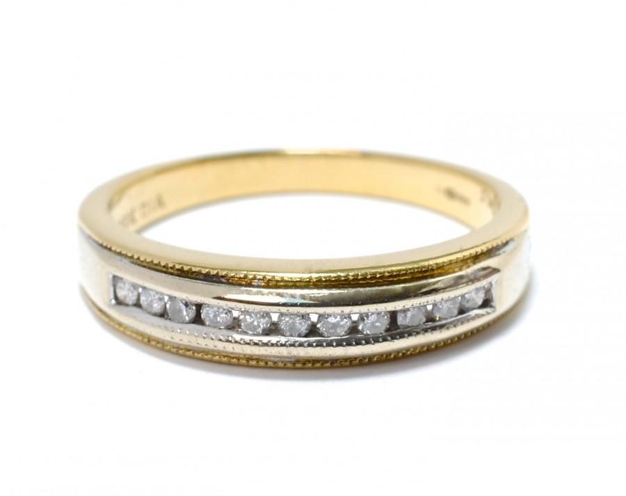 Mariage - 18K Diamond Wedding Band - Size 8