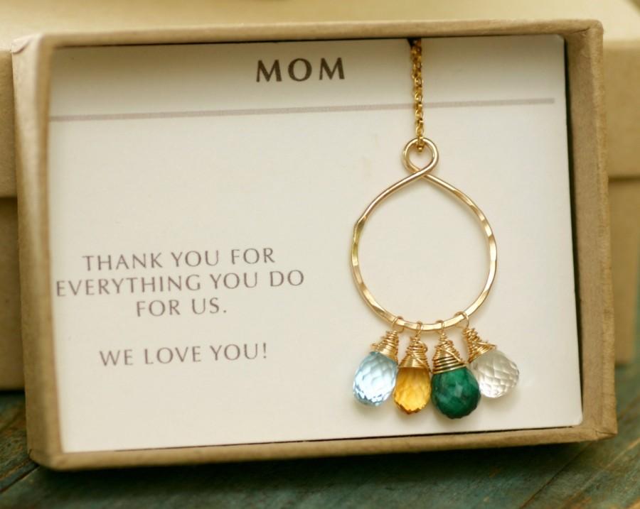 زفاف - Gold mothers necklace for mother of the bride gift from bride to mother of the groom necklace infinity necklace - Carys