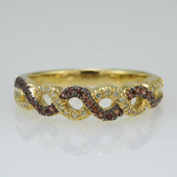 زفاف - Promise ring - Wedding band - Eternity ring - 14k - Twisted ring - Rose gold ring - Eternity band - January's birthstone, April's birthstone