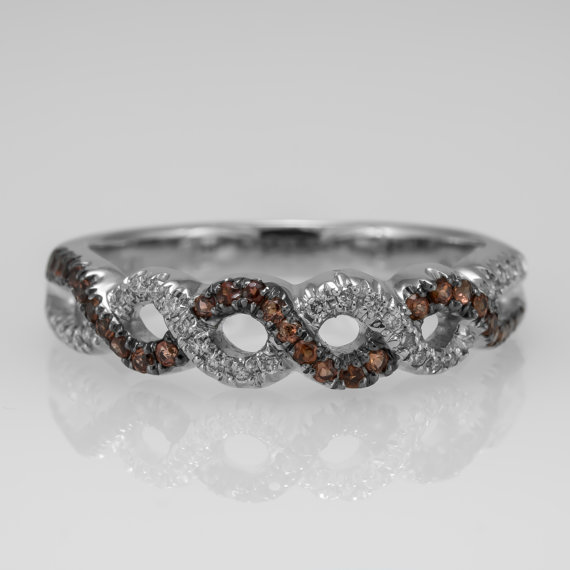 Свадьба - Promise ring - Wedding band - Eternity ring - 14k - Twisted ring - Rose gold ring - Eternity band - January's birthstone, April's birthstone