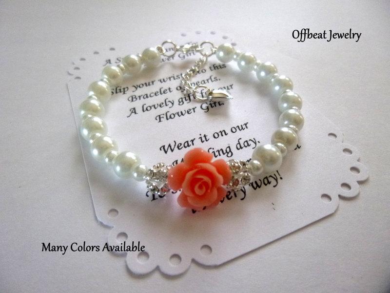Wedding - Pearl Flower Girl Bracelet, Pearl Childs Bracelet, Pearl Kids Bracelet, Pearl Childrens Bracelet, Pearl Girls Bracelet, Flower Girl Jewelry
