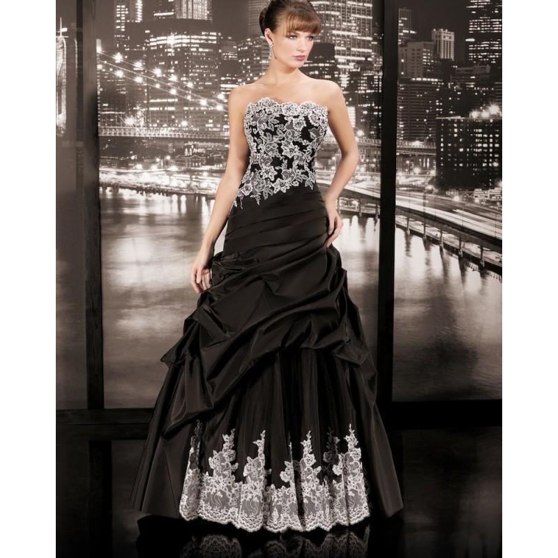 Mariage - Charming Ball Gown Strapless Lace Ruching Floor-length Taffeta Wedding Dresses - Dressesular.com