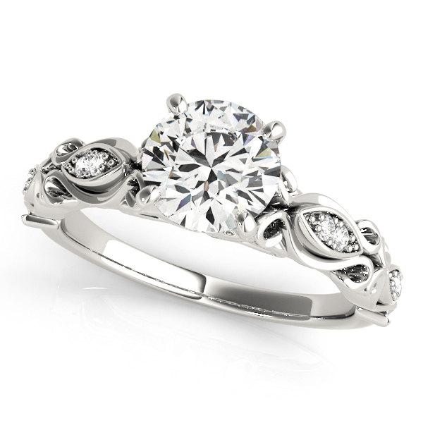 Wedding - Art Deco Engagement Ring,Unique Diamond Engagement Ring, Single Row Diamond Ring, Vintage Diamond Ring, Diamond Engagement Ring,