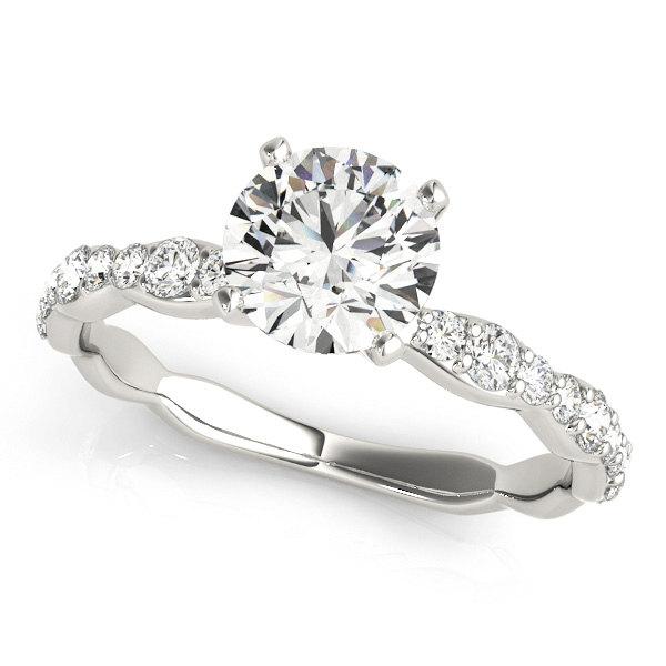 Hochzeit - Diamond Engagement Ring,Unique Engagement Ring, Simple Engagement Ring, Single Row Diamond Engagement Ring in Gold.