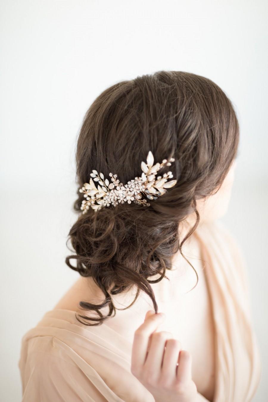 زفاف - Gold Leaf Hair Combs, Bridal Hair Comb, Wedding Hair Accessory