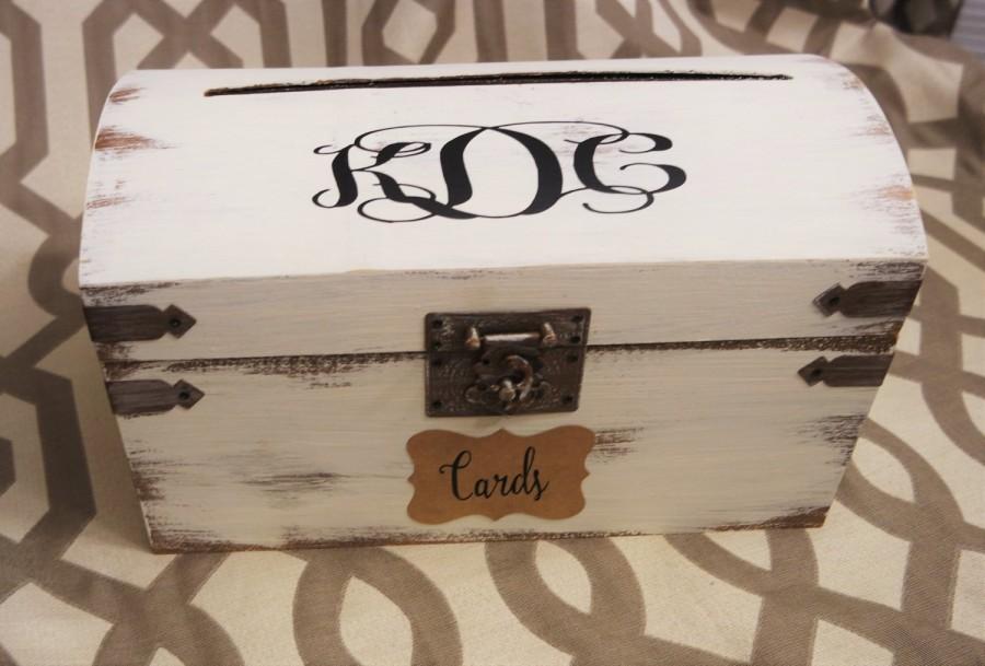 Wedding - Card Box for Wedding, Wedding Card Box, Rustic Card Box, Spring Wedding Box, Rustic Card Trunk,  Custom Card Box, Keepsake Box, Card Box