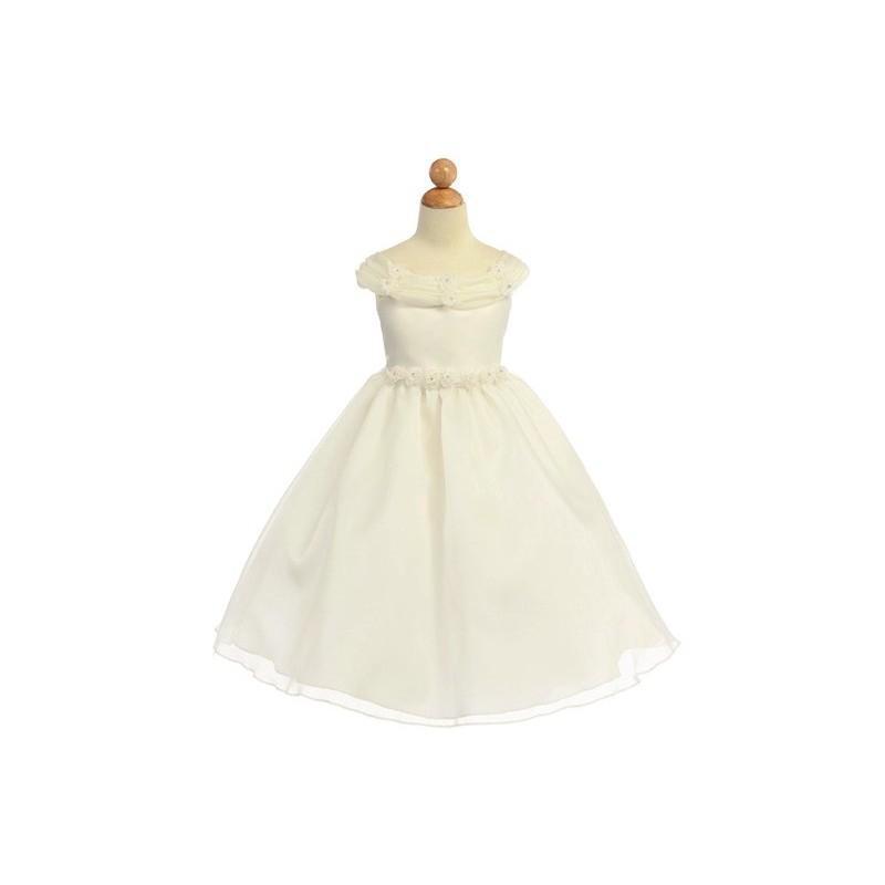 Wedding - Ivory Flower Girl Dress - Shiny Organza Rosebud Dress Style: D2700 - Charming Wedding Party Dresses