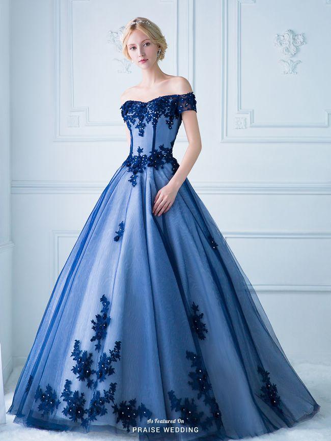 Wedding - This Statement-making Royal Blue Gown From Digio Bridal Featuring Ultra-chic Lace Detailing Is Both Timeless And Unique!