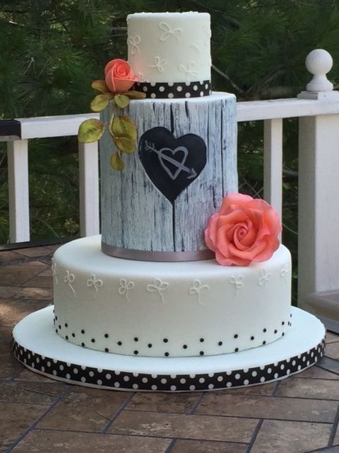 Wedding - Shabby Chic Chalk Board Romantic Cake