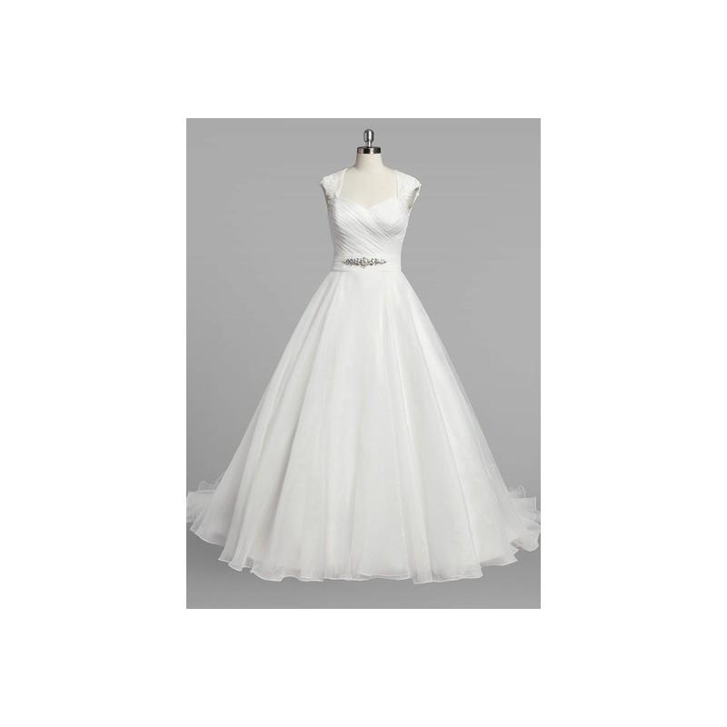 Mariage - Ivory Azazie Farrah BG - Organza And Lace Sweetheart Keyhole Chapel Train Dress - Cheap Gorgeous Bridesmaids Store