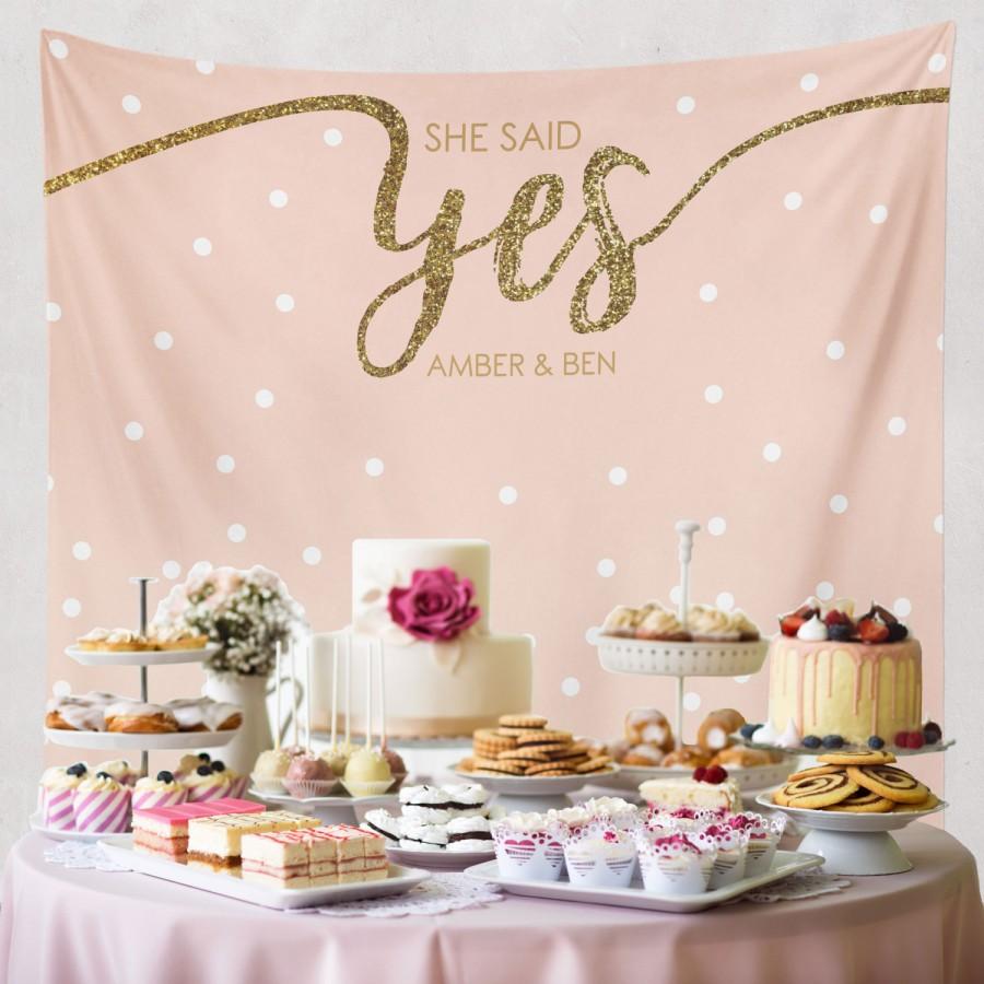 Wedding - Engagement Tapestry, Dessert Table Decor, Photo Booth Prop, Wall Hanging Tapestry, Wedding Decorations, Wedding Wall // W-G23-TP MAR1 AA3