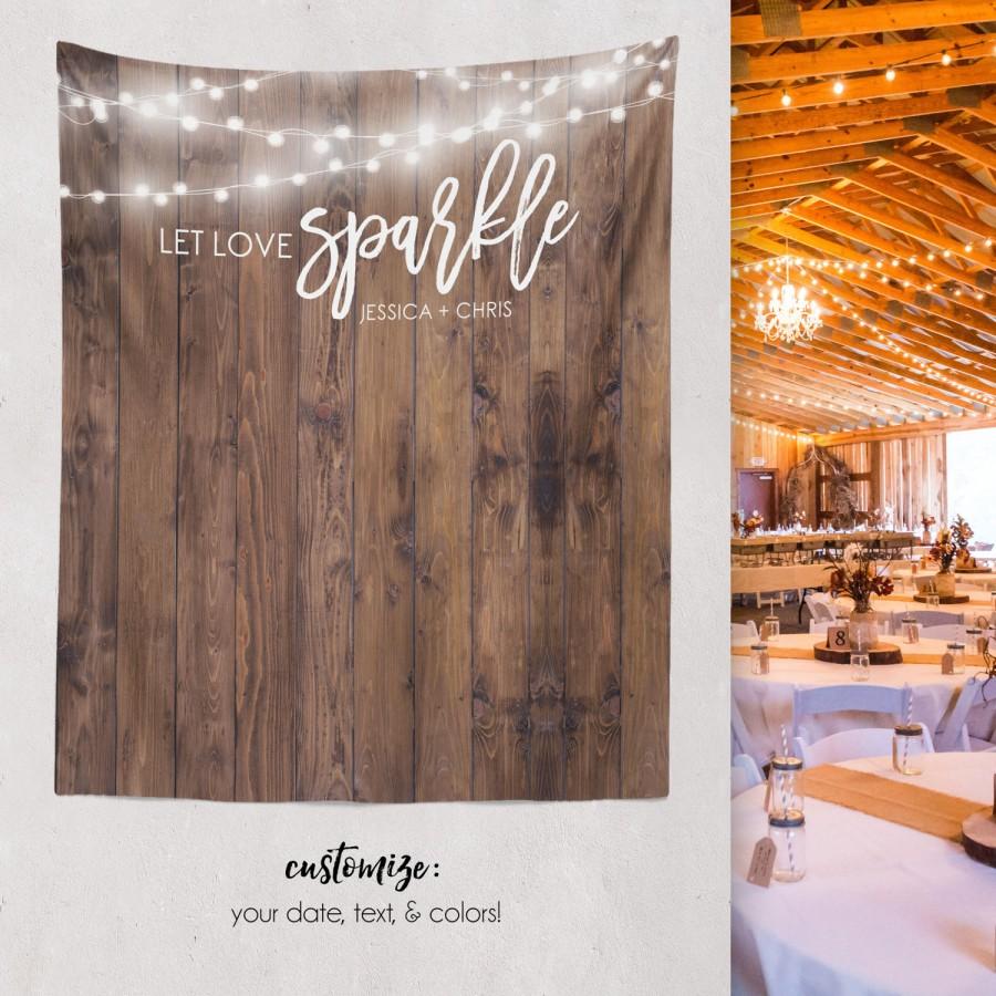 زفاف - Rustic Wedding, Wood Backdrop, Custom Tapestry, Dessert Table, Engagement Tapestry, Wedding Backdrop, Wedding Wall // W-G22-TP MAR1 AA3