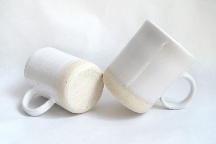 زفاف - Classic Raw White Mug with Circular Handle, about 14 oz